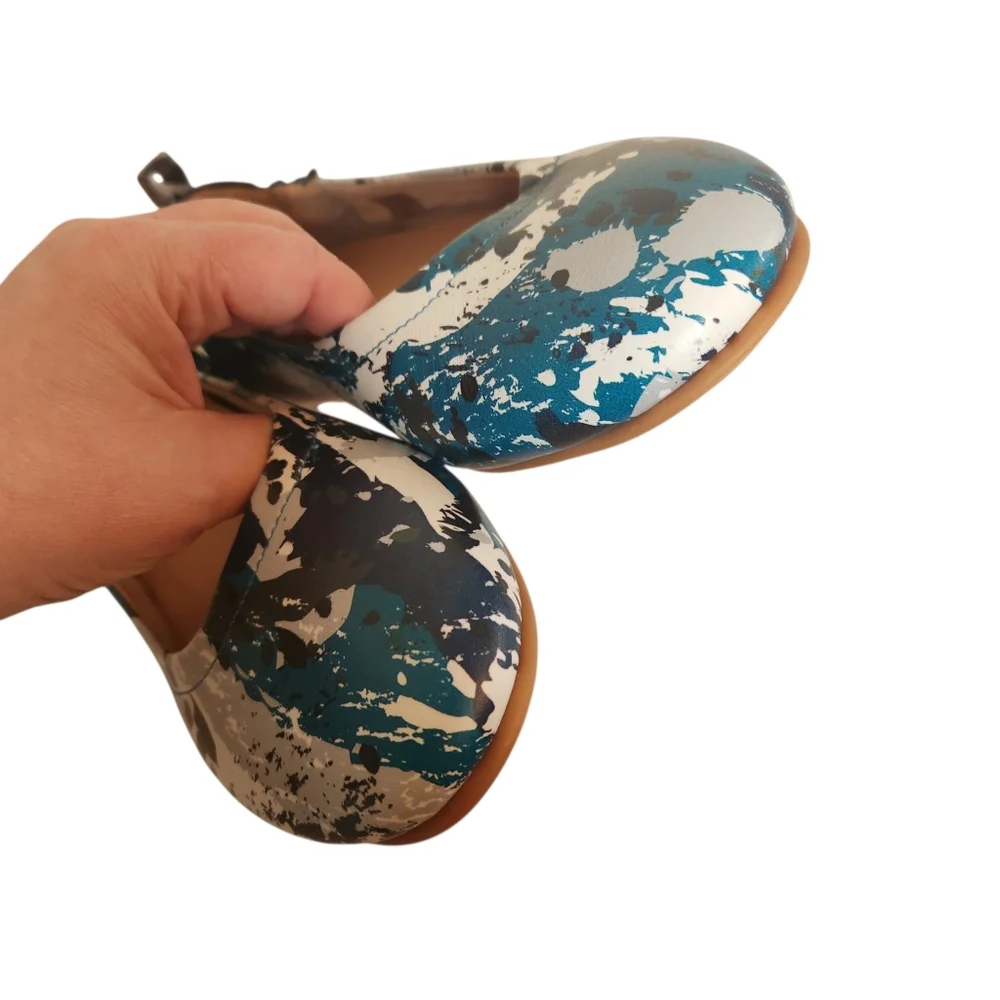 FitFlop Allegro Splatter Print Leather Ballet Flats Size US 8.5 - Picture 6 of 10